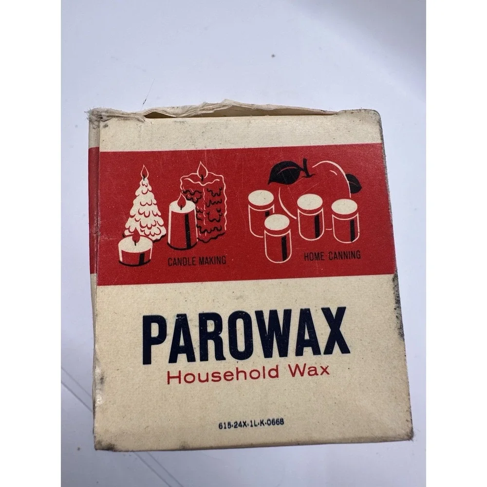 Vintage‎ Parowax Household Wax Box 4 Cakes American Oil Canning Candle Ski